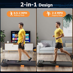 2-in-1 Under Desk Treadmill with Watch-Like Remote Control, 12 Preset Programs, LED Touch Screen, Walking Pad for Home and Office