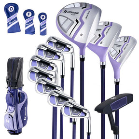 Women's Right Hand Complete Golf Club Set, 12 Pieces Golf Club Package Set with 460CC Driver, Irons 5-SW, Putter, Golf Cart Bag & Rain Hood