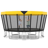 16FT Outdoor Trampoline, ASTM Approved Recreational Trampoline with Safety Enclosure Net & Ladder, 500LBS Weight Capacity for Kids Adults Backyard
