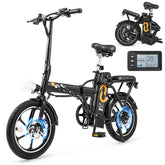 16" Folding Electric Bike with 500W Brushless Motor, 20 MPH, 37-Mile Range, Removable Battery & Dual Disc Brakes, Mini E-Bike for City Commuting