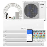 36K BTU 4 Zone Mini Split Air Conditioner, 23 SEER2 WiFi Enabled Ductless Split AC Unit with Heat Pump Full Set, Energy Star Certified