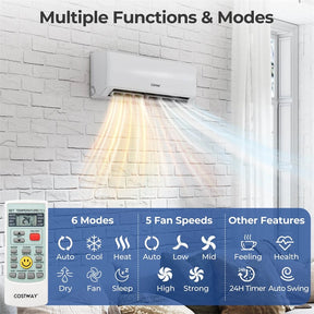 36K BTU 4 Zone Mini Split Air Conditioner, 23 SEER2 WiFi Enabled Ductless Split AC Unit with Heat Pump Full Set, Energy Star Certified