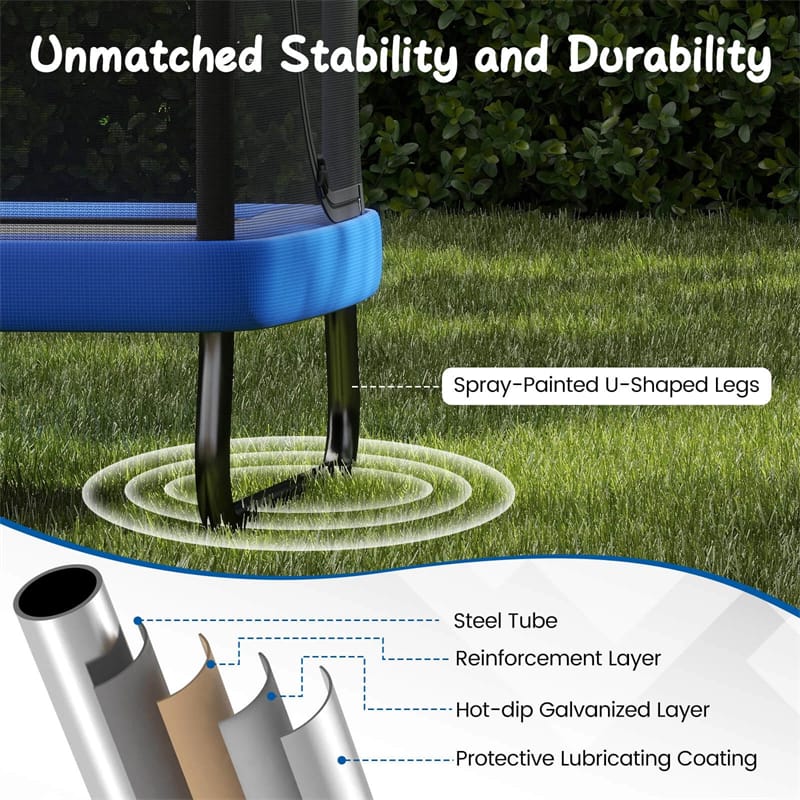 6FT Kids Rectangle Trampoline, ASTM Certified Toddler Rebounder with Swing, Horizontal Bar & Safety Enclosure Net for Indoor Outdoor Use