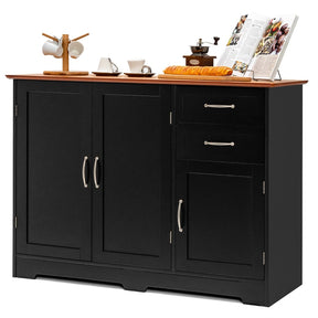 Buffet Storage Cabinet with 3 Doors, 2 Drawers & Adjustable Shelf, Farmhouse Sideboard Console Table for Kitchen, Dining Room & Coffee Bar