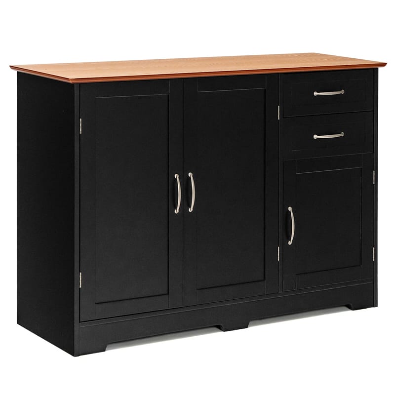 Buffet Storage Cabinet with 3 Doors, 2 Drawers & Adjustable Shelf, Farmhouse Sideboard Console Table for Kitchen, Dining Room & Coffee Bar
