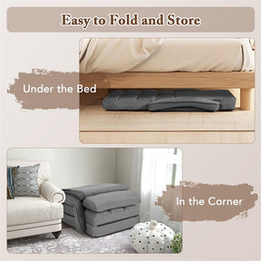 Foldable Floor Chair Recliner, Single Lazy Sofa with Ergonomic Armrest, Adjustable 5 Backrest Positions & Detachable Mat