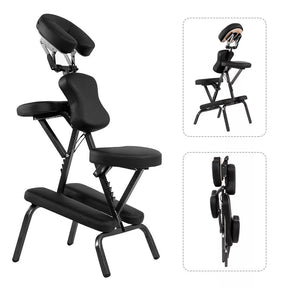 Portable Lightweight Massage Chair, PU Leather Tattoo Spa Chair with Thickened Sponge & Carrying Bag, Folding Travel Chair for Massage Therapy