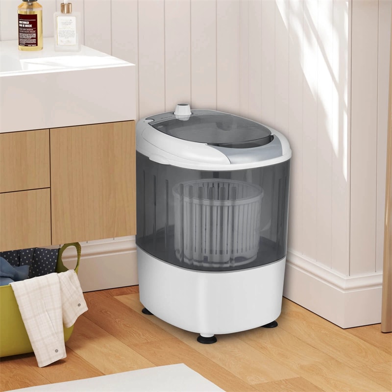 5.5lbs Portable Mini Washing Machine with Spin Dryer & Drain Hose, Semi-Auto Laundry Washer for Dorm RV