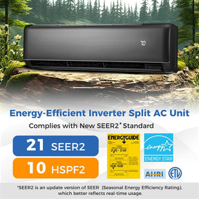 12,000 BTU Mini Split Air Conditioner and Heater, 21 SEER2 208-230V Inverter Split AC Unit with Heat Pump