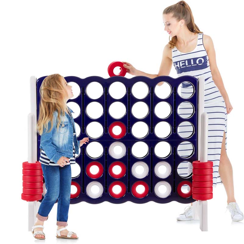 Giant 4-In-A-Row Jumbo 4-to-Score Giant Game Set with 42 Jumbo Rings & Quick-Release Slider