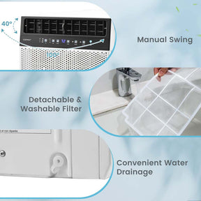 10000 BTU Ultra Quiet Window Air Conditioner U-Shaped Window AC Units Over the Sill AC Units with Energy Saver Modes