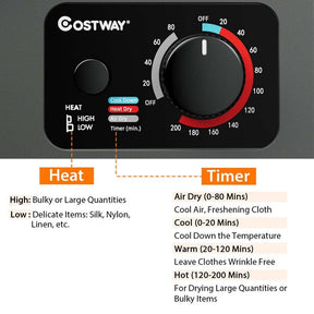 10 lbs Portable Clothes Dryer, Wall Mounted Front Load Dryer Tumble Dryer, Portable Dryer Machine for Apartments RV