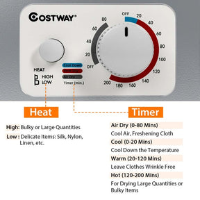 10 lbs Portable Clothes Dryer, Wall Mounted Front Load Dryer Tumble Dryer, Portable Dryer Machine for Apartments RV