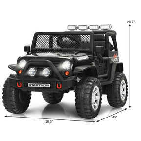 12V 2-Seater Kids Ride On Truck Electric Jeep Car with Remote Control, Spring Suspension, Rocking Function, LED Lights & Bluetooth Music
