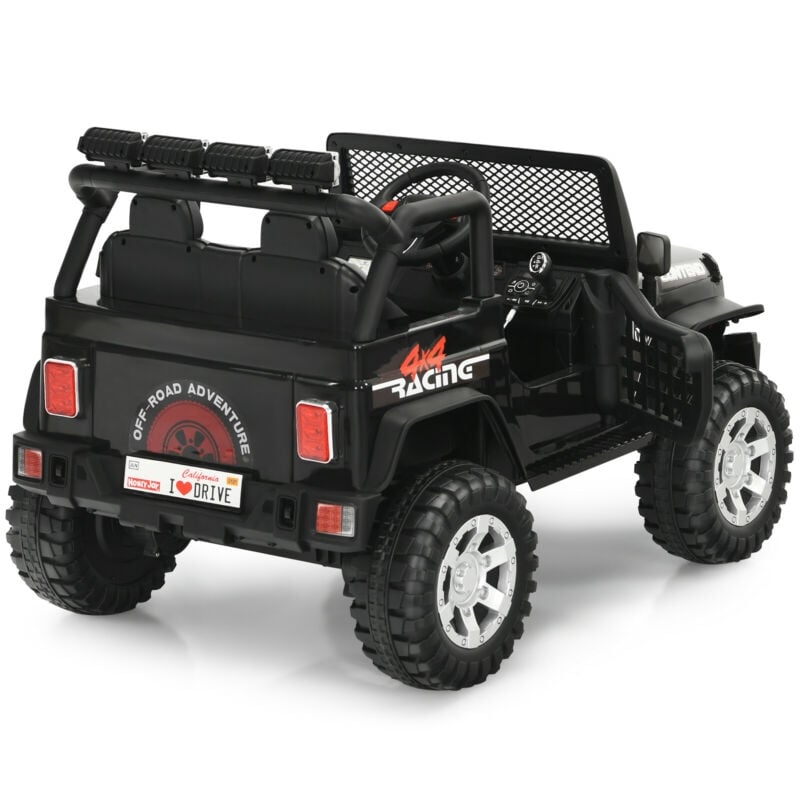 12V 2-Seater Kids Ride On Truck Electric Jeep Car with Remote Control, Spring Suspension, Rocking Function, LED Lights & Bluetooth Music