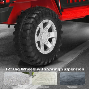 12V 2-Seater Kids Ride On Truck Electric Jeep Car with Remote Control, Spring Suspension, Rocking Function, LED Lights & Bluetooth Music