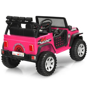12V 2-Seater Kids Ride On Truck Electric Jeep Car with Remote Control, Spring Suspension, Rocking Function, LED Lights & Bluetooth Music