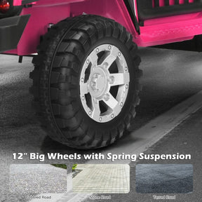 12V 2-Seater Kids Ride On Truck Electric Jeep Car with Remote Control, Spring Suspension, Rocking Function, LED Lights & Bluetooth Music