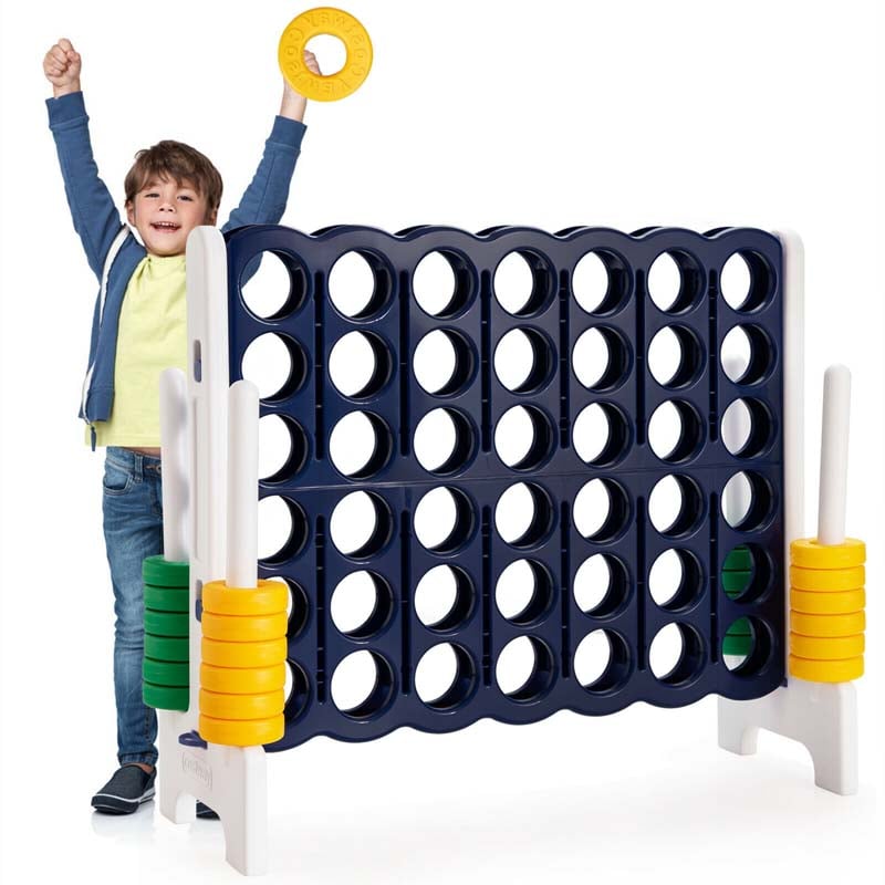 Giant 4-In-A-Row Jumbo 4-to-Score Giant Game Set with 42 Jumbo Rings & Quick-Release Slider