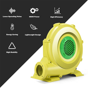 950 Watt 1.25 HP Air Blower for Inflatable Bounce House Bouncy Castle, Portable Pump Fan Commercial Inflatable Bouncer Blower