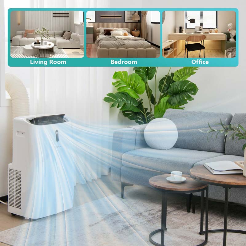 12000 BTU 4-in-1 Portable Air Conditioner with Heat Cool Fan Dry & Sleep Modes, WiFi & Alexa Control AC Unit for Rooms Up to 450 Sq.ft