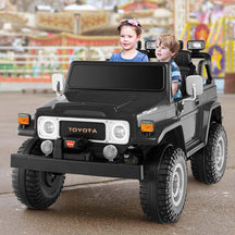 Licensed Toyota FJ40 2-Seater Kids Ride On Truck 12V Battery Powered Electric Riding Toy Car with Laser Lights