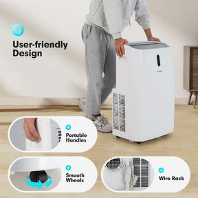 14000 BTU 4-in-1 WiFi Enabled AC Unit Portable Air Conditioner with Heat, Up to 700 Sq.Ft, Work with Alexa