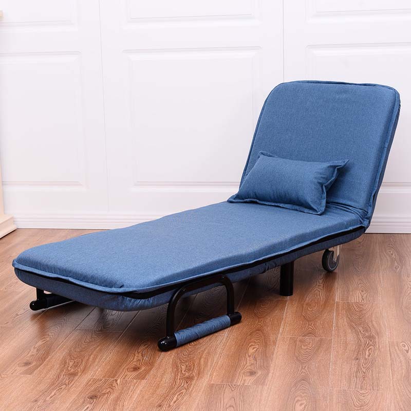 3-in-1 Convertible Sofa Bed, Folding Sleeper Chair with 5-Position Adjustable Backrest, Pillow, Hidden Legs & Wheels for Living Room Office