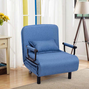 3-in-1 Convertible Sofa Bed, Folding Sleeper Chair with 5-Position Adjustable Backrest, Pillow, Hidden Legs & Wheels for Living Room Office