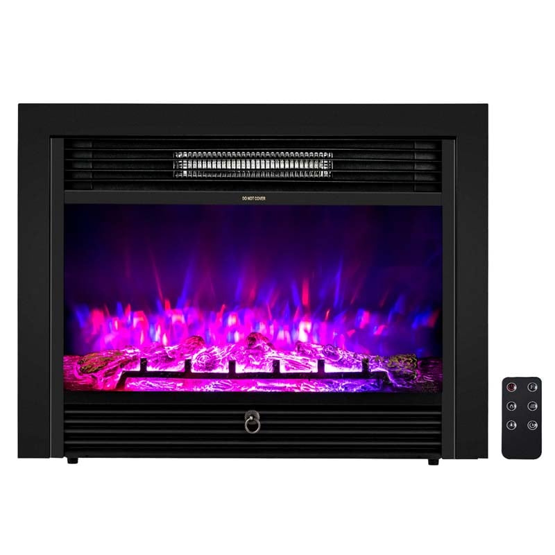 28.5/33/36 Inch Recessed Electric Fireplace Insert, 1500W Wall Mounted Freestanding Fireplace Heater with 3 Color Flame & Remote Control