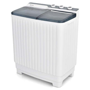 28.5 LBS Portable Washing Machine Built-in Drain Pump, 2-in-1 Twin Tub Top Load Washer Dryer Combo for RV Dorm