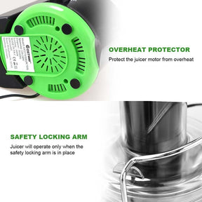Centrifugal Juicer Machines, 400W Electric Masticating Juicer Extractor with 65mm Wide Mouth, 2 Speed Modes