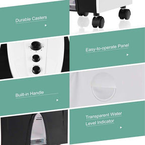 3-in-1 Portable Evaporative Cooler Fan Humidifier with Filter Knob, 3 Wind Speeds, 4L Water Tank