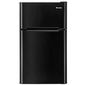2-Door Mini Fridge with Freezer, 3.2 Cu.Ft Compact Refrigerator with Removable Glass Shelves & Mechanical Control for Dorm, Apartment