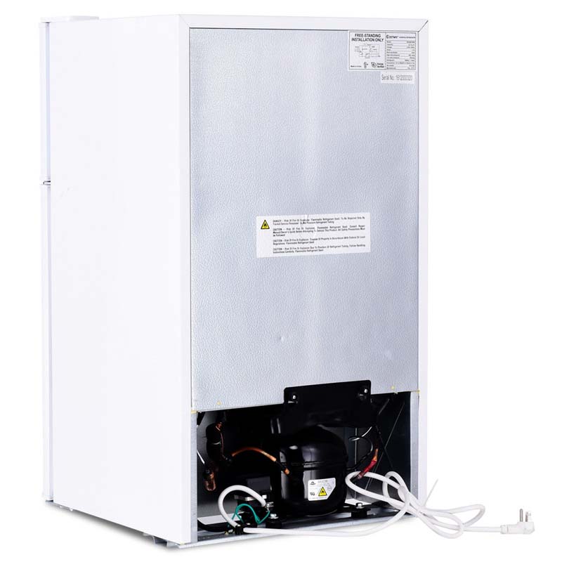 2-Door Mini Fridge with Freezer, 3.2 Cu.Ft Compact Refrigerator with Removable Glass Shelves & Mechanical Control for Dorm, Apartment