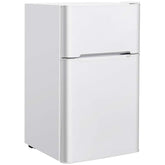 2-Door Mini Fridge with Freezer, 3.2 Cu.Ft Compact Refrigerator with Removable Glass Shelves & Mechanical Control for Dorm, Apartment