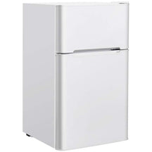 2-Door Mini Fridge with Freezer, 3.2 Cu.Ft Compact Refrigerator with Removable Glass Shelves & Mechanical Control for Dorm, Apartment