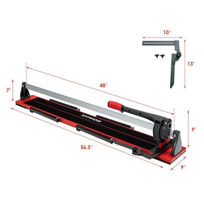 48" Manual Tile Cutter, Professional Ceramic Porcelain Floor Tile Cutting Machine with Tungsten Carbide Wheel, Removable Scale & Adjustable Brackets
