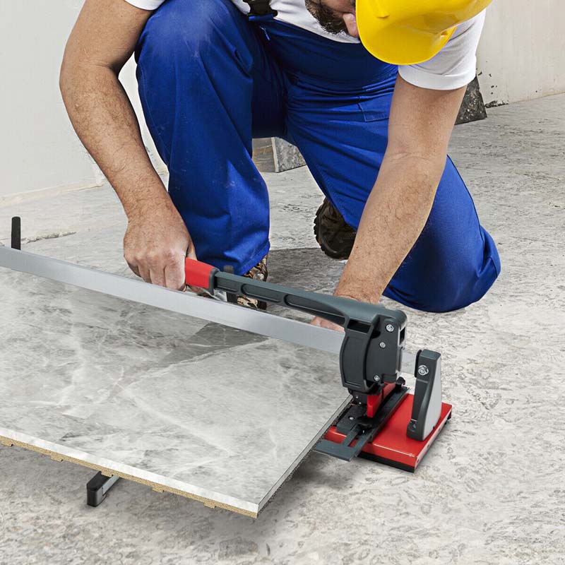 48" Manual Tile Cutter, Professional Ceramic Porcelain Floor Tile Cutting Machine with Tungsten Carbide Wheel, Removable Scale & Adjustable Brackets