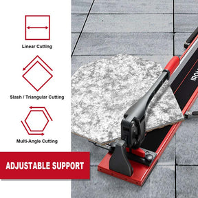 48" Manual Tile Cutter, Professional Ceramic Porcelain Floor Tile Cutting Machine with Tungsten Carbide Wheel, Removable Scale & Adjustable Brackets