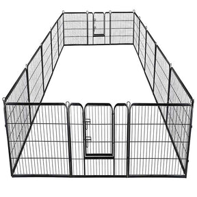 48" 16/8 Panel Pet Playpen with Door, Foldable Dog Exercise Pen, Metal Dog Puppy Cat Fence Barrier Kennel