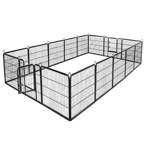 48" 16/8 Panel Pet Playpen with Door, Foldable Dog Exercise Pen, Metal Dog Puppy Cat Fence Barrier Kennel