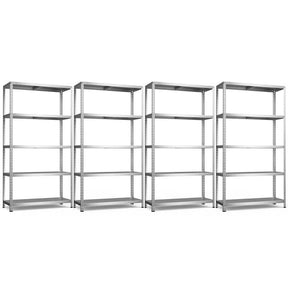 Silver 39" x 16" x 74" 5-Tier Heavy Duty Metal Storage Shelving Unit, Multi-Use Storage Racks Utility Shelves