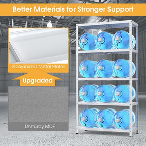 White 74"H 5-Tier Heavy Duty Metal Garage Shelving Unit, Adjustable Storage Shelves Utility Rack for Home Basement Warehouse Workshop
