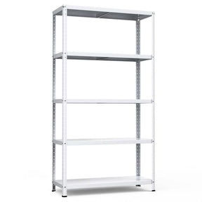 White 74"H 5-Tier Heavy Duty Metal Garage Shelving Unit, Adjustable Storage Shelves Utility Rack for Home Basement Warehouse Workshop