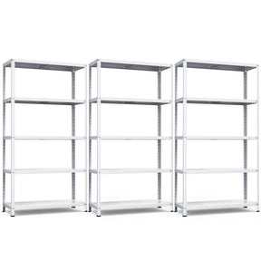 White 74"H 5-Tier Heavy Duty Metal Garage Shelving Unit, Adjustable Storage Shelves Utility Rack for Home Basement Warehouse Workshop