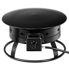 19" 58000BTU Firebowl Outdoor Portable Propane Gas Fire Pit with Cover & Carry Kit, Lava Rock Stone