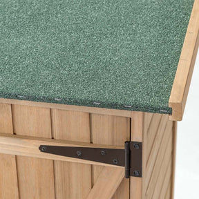 65" Wooden Storage Shed Outdoor Garden Tool Storage Cabinet with Lockable Doors