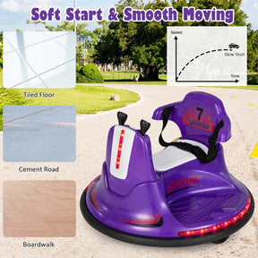 12V Electric Ride on Bumper Car for Kids, Battery Powered Race Car Bumping Toy with 360 Degree Spin