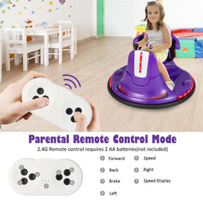 12V Electric Ride on Bumper Car for Kids, Battery Powered Race Car Bumping Toy with 360 Degree Spin